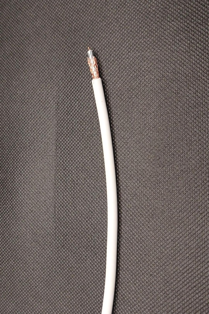 Coaxial Cable, RG58, PVC WHITE, PRICE PER METRE