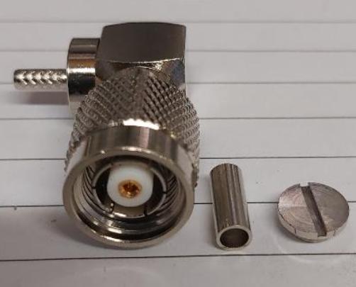 Connector TNC Reverse Polarity Plug (female pin), Right Angle, RG316