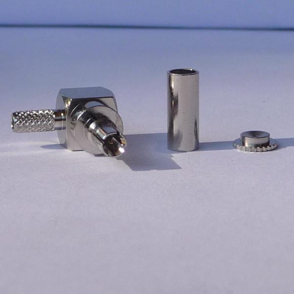 Connector CRC9 Plug, CRC9 Male, Right Angle, RG316