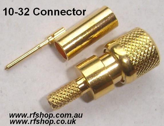 Connector Microdot 10-32 Plug, Microdot Male, RG316