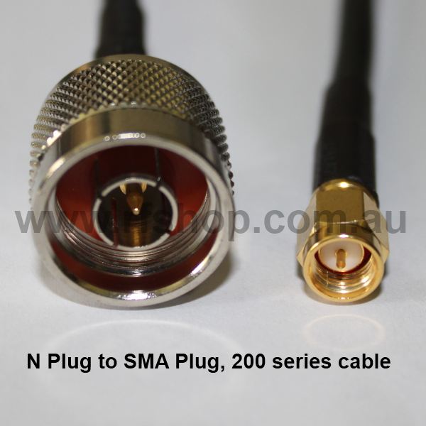 Cable Assembly, SMA Plug /SMA Male to N Plug N / N Male, 200  series, 0.5m