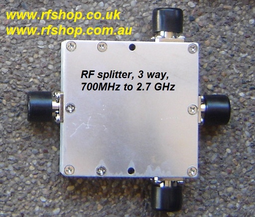 Coaxial Splitter, 700MHz to 2.7 GHz 3 way Splitter, N Jack connector