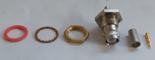 [CH-RBJ-58-BH] Connector BNC Reverse Polarity Jack (male pin), Bulkhead, RG58