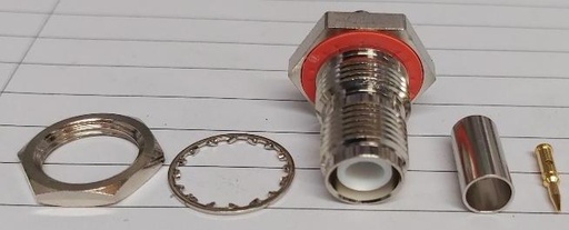 [CH-RTJ-58-BH] Connector TNC Reverse Polarity Jack (male pin), Bulkhead, RG58