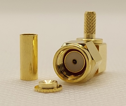 [CH-RAP-316-RA] Connector SMA Reverse Polarity Plug (female pin), Right Angle, RG316