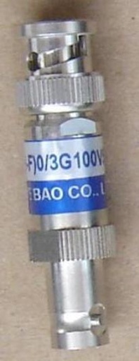 [DC-BMBF0/3G100V50] DC Block, BNC Plug to BNC Jack, 3GHz, 100V-DC, 50ohm